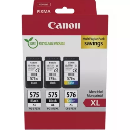 Canon 2x PG-575XL + CL-576XL + GP501 10x15 fényes fotópapír eredeti MultiPack