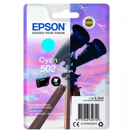 Epson 502 T02V2 cyan eredeti tintapatron