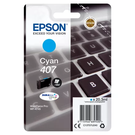 Epson 407 T07U2 cyan eredeti tintapatron